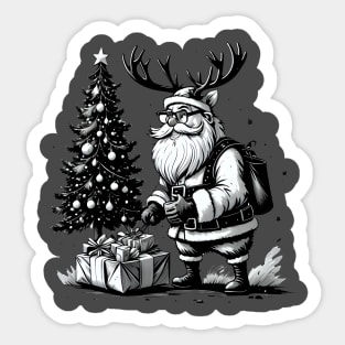 Santa Claus in rendeer hat Sticker